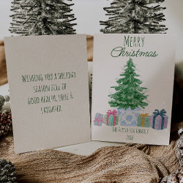 Quirky Grönt Julgran Presenter non-Photo Julkort