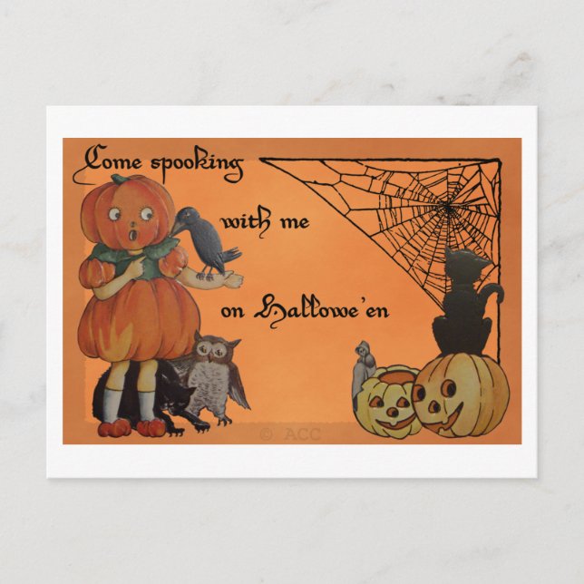 Quirky Halloween Vykort (Framsida)