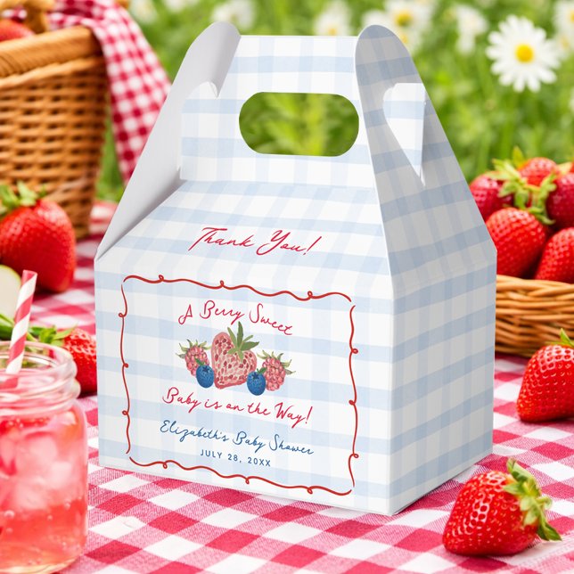 Quirky Hand Drawn Berry Sweet Baby Shower Presentaskar (Quirky Hand Drawn Berry Sweet Baby Shower Favor Boxes)