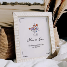 Quirky Hand plockade Blommigt urn Flower Pub Poster