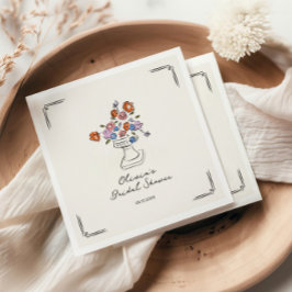 Quirky Hand plockade Blommigt Urn Möhippa Pappersservett