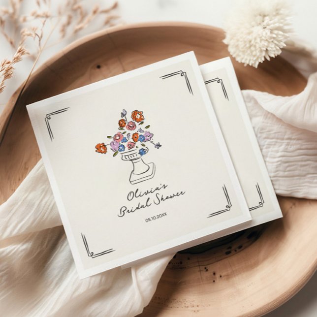 Quirky Hand plockade Blommigt Urn Möhippa Pappersservett (Skapare uppladdad)