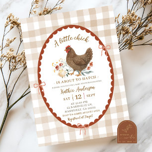 Quirky Hand plockade Illustration Chic Baby Shower Inbjudningar