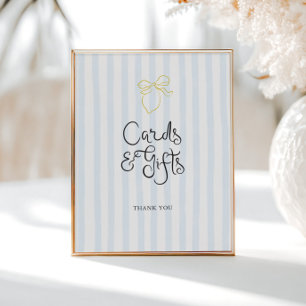 Quirky Hand plockade Lemon Stripe-kort Poster