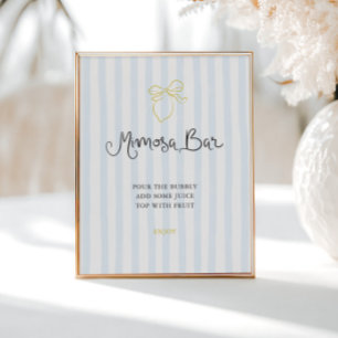 Quirky Hand plockade Lemon Stripe Mimosa Pub Poster