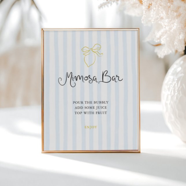 Quirky Hand plockade Lemon Stripe Mimosa Pub Poster (Skapare uppladdad)