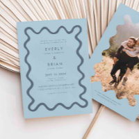 Quirky Hand plockade Line Blue Bröllop