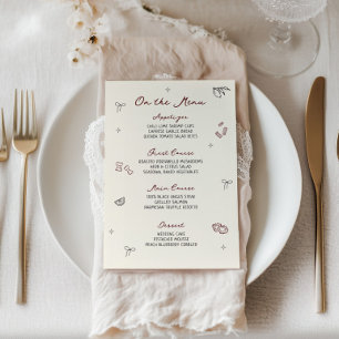 Quirky Hand plockade Maroon Menu Meny