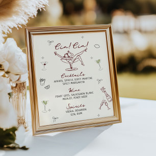 Quirky Hand plockade Pub Menu Poster