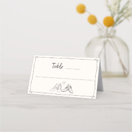 Quirky Hand plockade Shoes Doodle Bord Place Cards Placeringskort