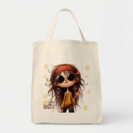 Quirky Hippie Dam Flow Tote Bag Tygkasse