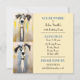 Quirky Hund-Födelsedagsfest Inbjudningar