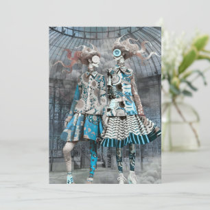 Quirky in Blue   Tom Kort Blank Greeting Card