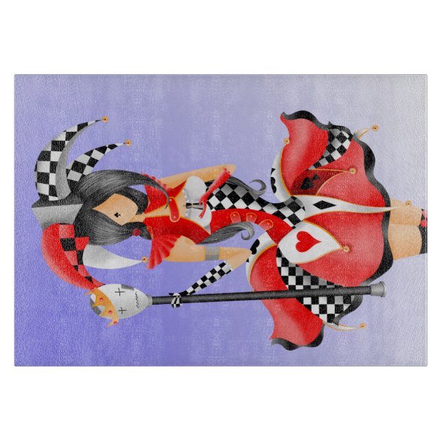 Quirky Jester och Puppet kung Chopping Board (Framsidan)