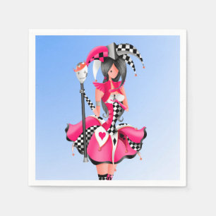 Quirky Jester och puppet kung Pappersservett