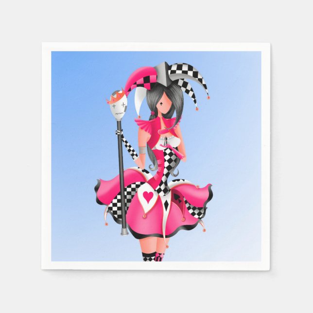 Quirky Jester och puppet kung Pappersservett (Framsidan)