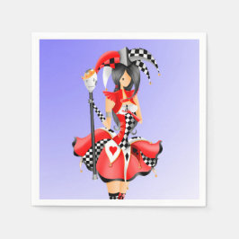 Quirky Jester och puppet kung Pappersservett