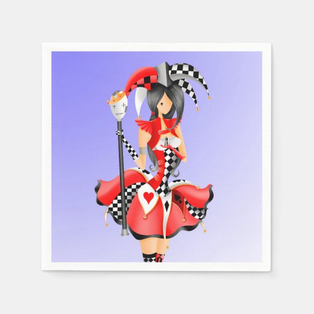 Quirky Jester och puppet kung Pappersservett (Framsidan)