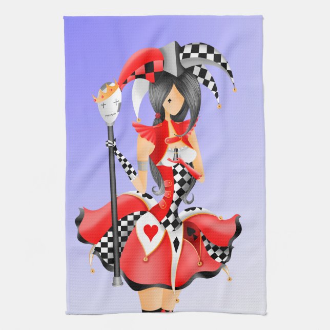 Quirky Jester & Puppet Kung Kökshandduk (Vertikal)