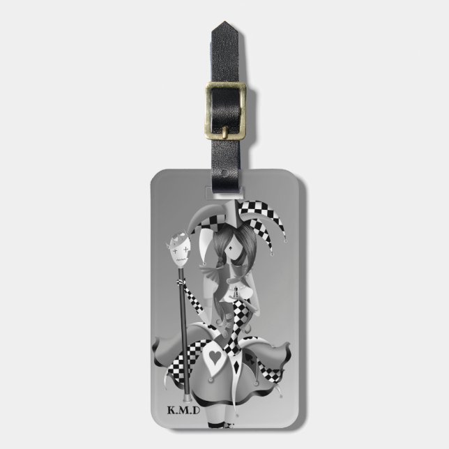 Quirky Jester & Puppet Kung Luggage Tag Bagagebricka (Vertikal Framsida)