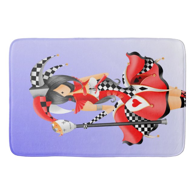Quirky Jester & Puppet Kung Red Bath Mat Badrumsmatta (Framsidan)