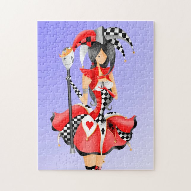 Quirky Jester & Puppet Kung Red Puzzle Pussel (Vertikal)