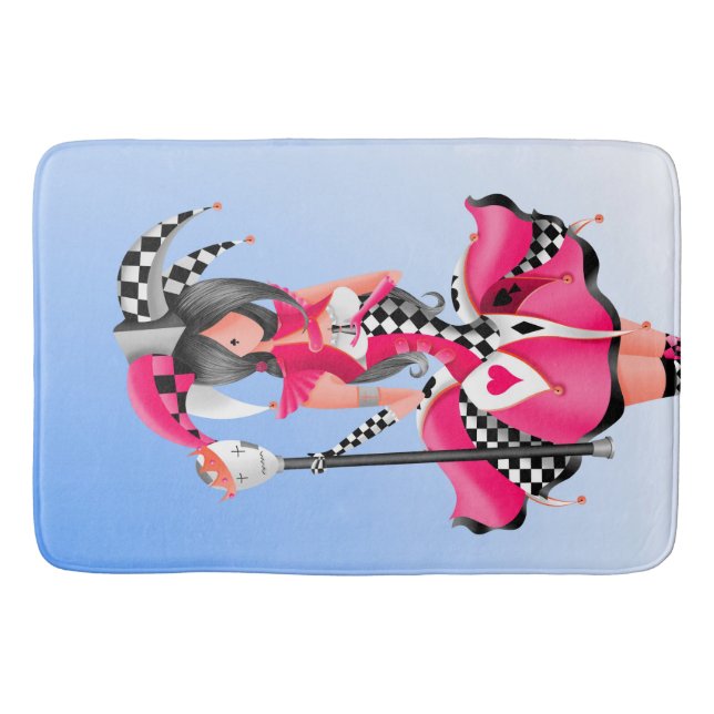 Quirky Jester & Puppet Kung Rosa Bath Mat Badrumsmatta (Framsidan)