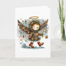 Quirky jul Angel Modern Folk Art Stil