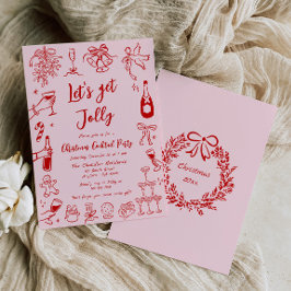 Quirky jul Cocktail Party-inbjudan - doodle Inbjudningar