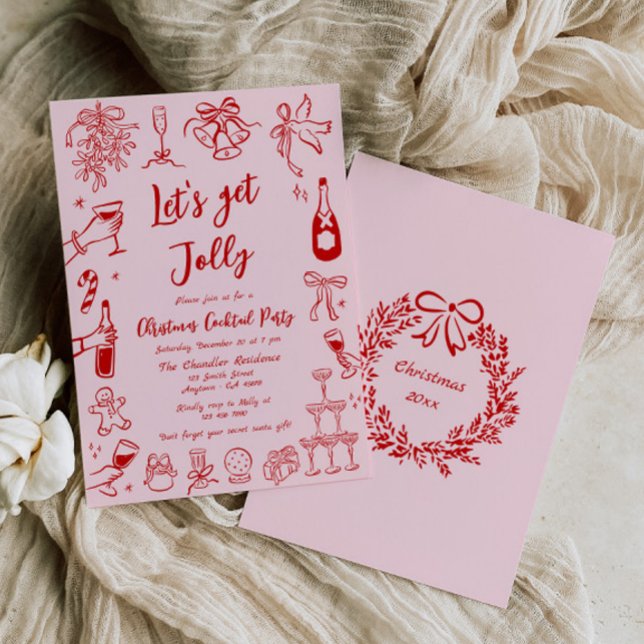 Quirky jul Cocktail Party-inbjudan - doodle Inbjudningar (Skapare uppladdad)