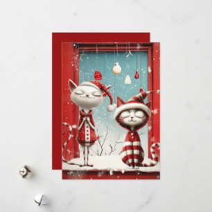 Quirky-julkattor Julkort