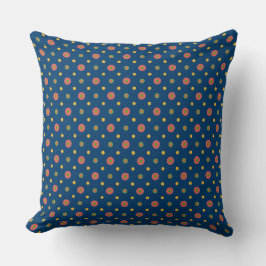 Quirky Jumbo Polka dots, Navy Blue Pillow Cushion Kudde