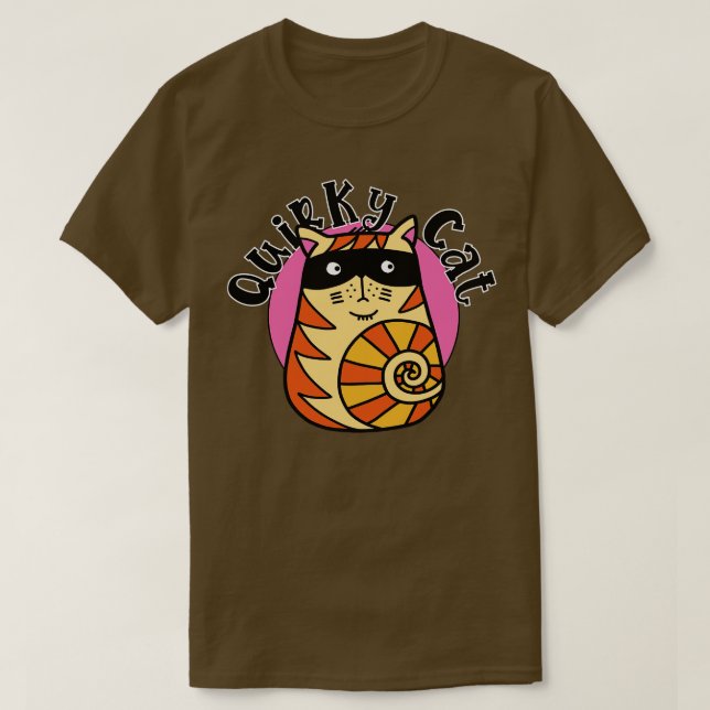 Quirky Kat Orange Stripe Cat T Shirt (Design framsida)