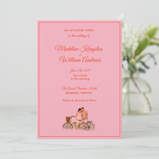 Quirky Kitschy Retro Photo Wedding Invitation Kort