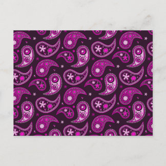 Quirky Lila Paisley Vykort