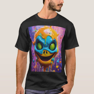 Quirky Liquid Ghost Porträtt T-Shirt