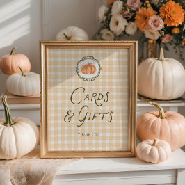 Quirky Little Pumpkin Baby Shower Cards-gåvor Poster