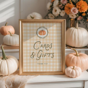 Quirky Little Pumpkin Baby Shower Cards-gåvor Poster