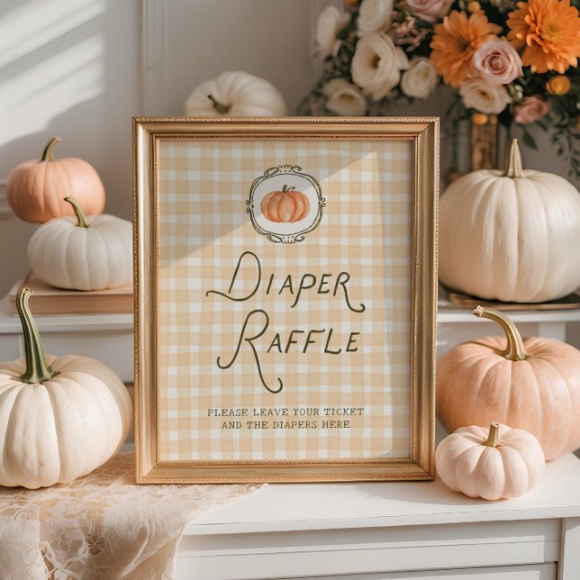 Quirky Little Pumpkin Baby Shower Diaper Raffle Poster (Skapare uppladdad)