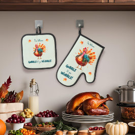 Quirky Ljust grönt Watercolor Turkey Thanksgiving