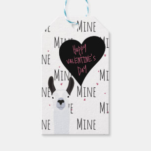 Quirky Llama Alla hjärtans dag Min Mönster Presentetikett