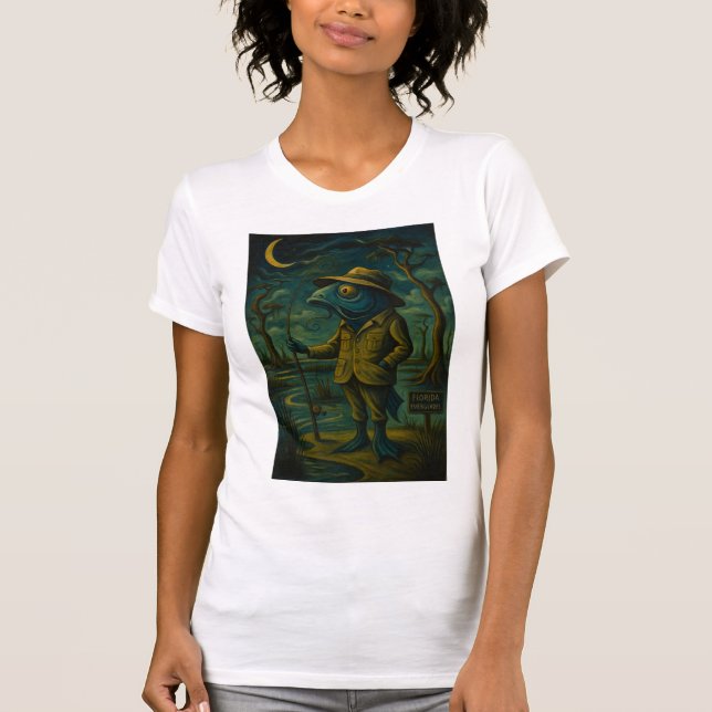 Quirky Louisiana Bayou Fish-snubben T Shirt (Framsida)