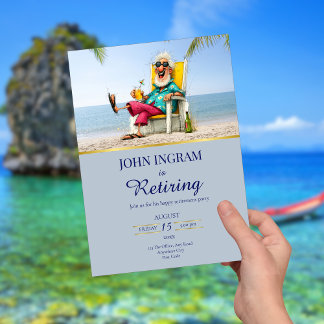 Quirky Lycklig Pension Party-inbjudan Inbjudningar