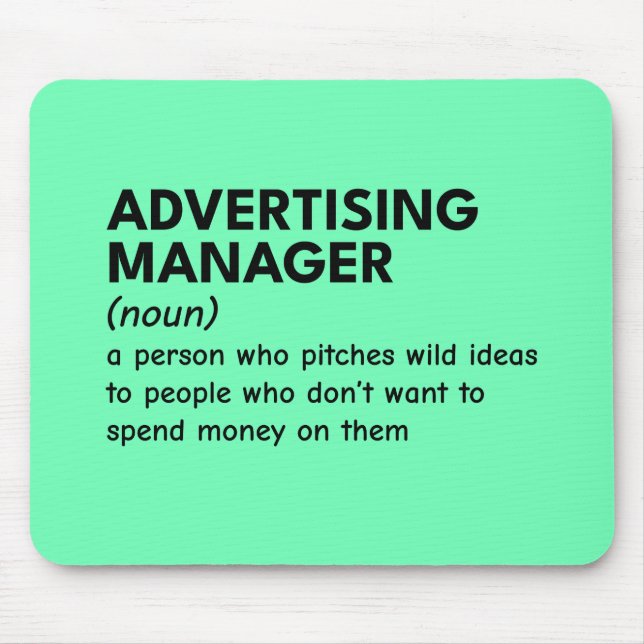 Quirky Marknadsföring Manager-definition Musmatta (Framsidan)