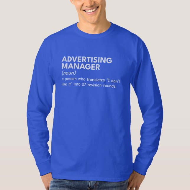 Quirky Marknadsföring Manager T Shirt (Framsida)