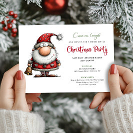 Quirky Minimalist Santa Holiday Celebration Card Inbjudningar