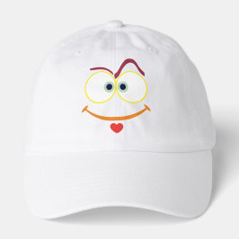 Quirky Minimalist Smiley Face Heart Graphic Art Keps