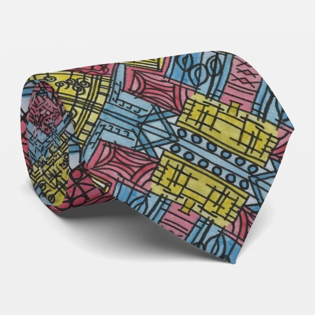 Quirky-Modern Bauhaus Geometric Mönster Slips (Rullad)
