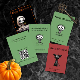 Quirky Monster Happy halloween Card Julkort