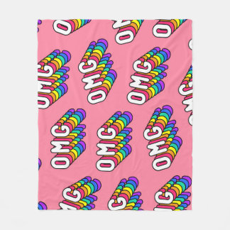 Quirky OMG Rosa Tecknad Tapet Fleecefilt